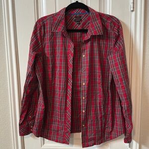 Talbots Red Plaid Button-Down Shirt